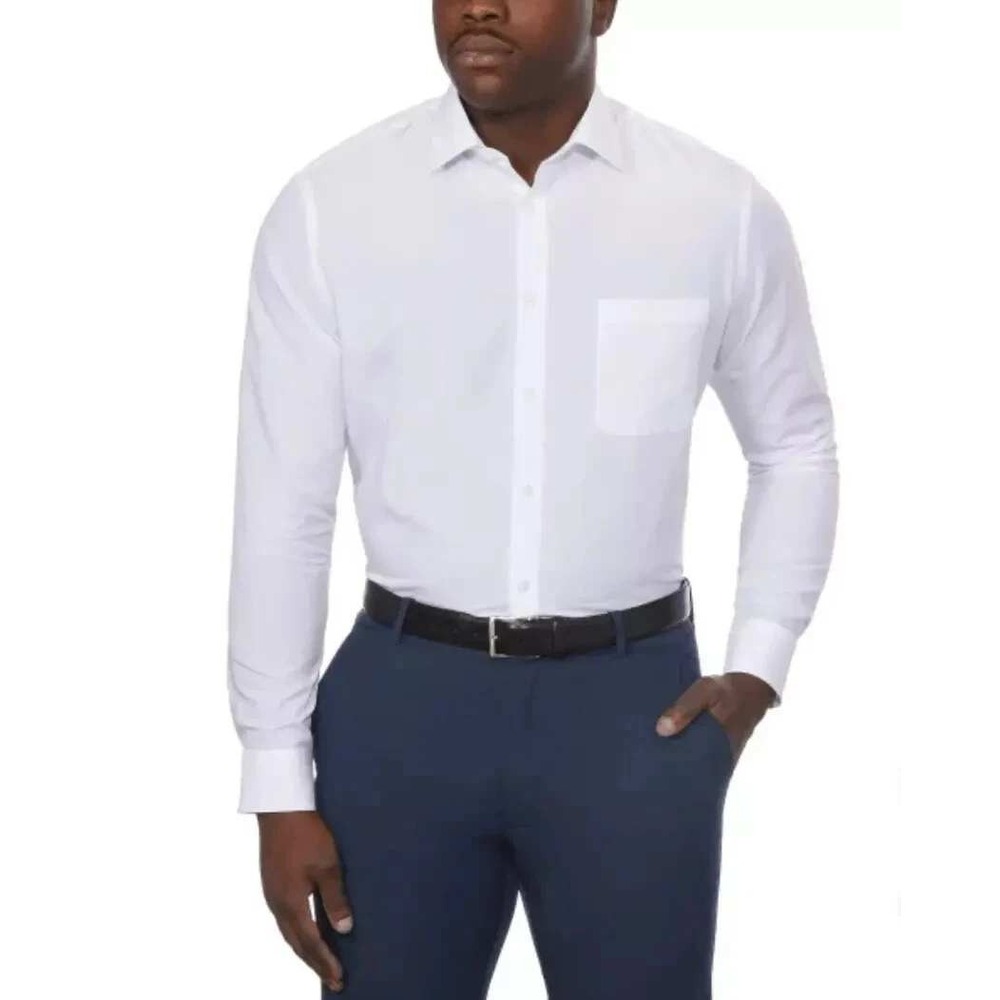 NWOT Calvin Klein Button Down Shirt Men's XL White Active Performance Stretch